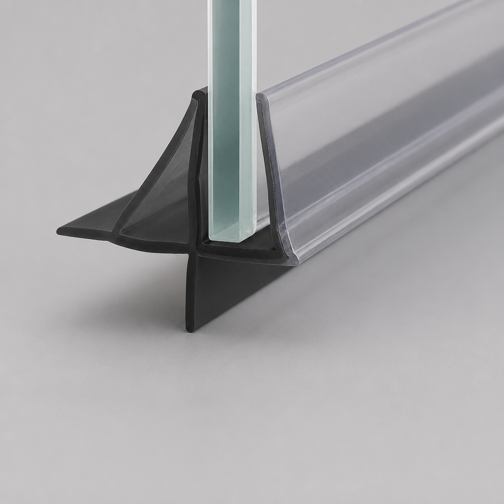 SEAL118B - Shower Screen Seal - Fits 8-10mm Glass - Gaps 2-6mm - Black