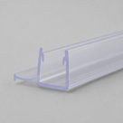 Clear seal on grey at a low angle, blue-outlined cut end: upright channel with a flat foot lip one side