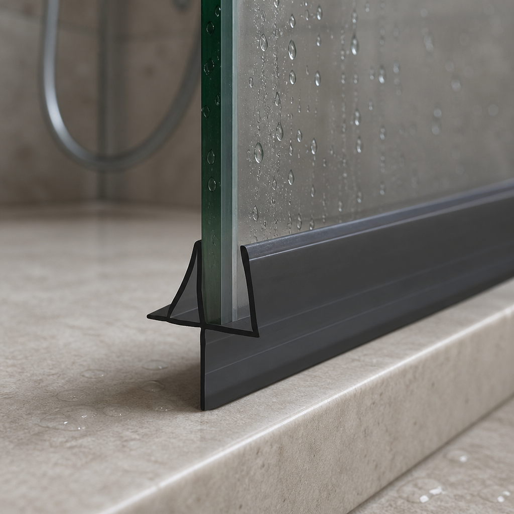 SEAL142B - Shower Screen Seal - Fits 8-10mm Glass - Gaps 15-20mm - Black