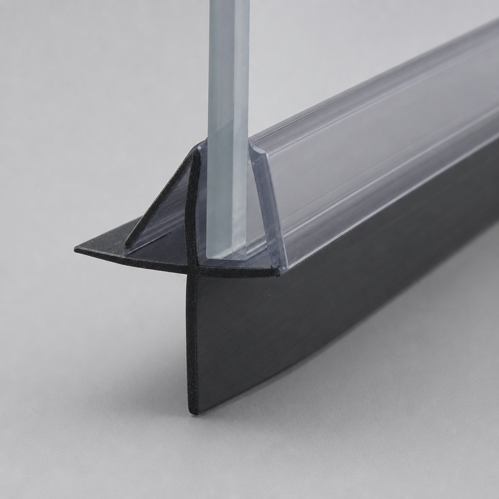 SEAL143B - Shower Screen Seal - Fits 4-6mm Glass - Gaps 20-25mm - Black