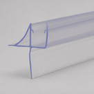 Close three-quarter view of the clear seal on grey, cut end showing flick fin, glass channel and drop blade