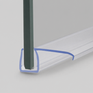 Render on grey of the seal gripping a glass panel foot, profile outlined in blue with the side fin flat