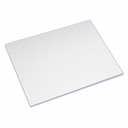 Anti-glare acrylic sheet angled on white, matt non-reflective face and thin bright cut edge