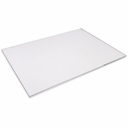 Large clear acrylic sheet lying flat on white, thin section with a bright polished edge