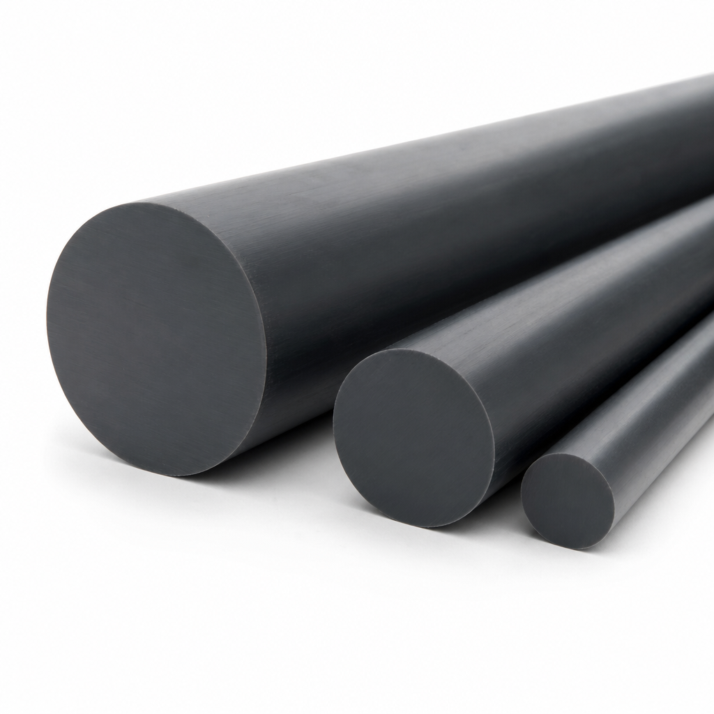 Black-Grey Nylon Rod: 12mm to 35mm Diameter, 3000mm Length, UK Stock