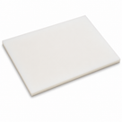 Milky white nylon sheet angled on white, showing its thickness along the front edge