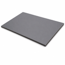 Mid-grey nylon sheet on white, smooth top face and dark speckled cut edge along the front