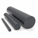Three charcoal-grey nylon rods in stepped diameters on white, sawn ends towards the camera