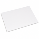 Plain white PVC sheet angled on a white background, slim edge picked out by a soft shadow