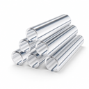 Six clear acrylic tubes stacked in a pile, cut ends towards the camera, on a white studio background.