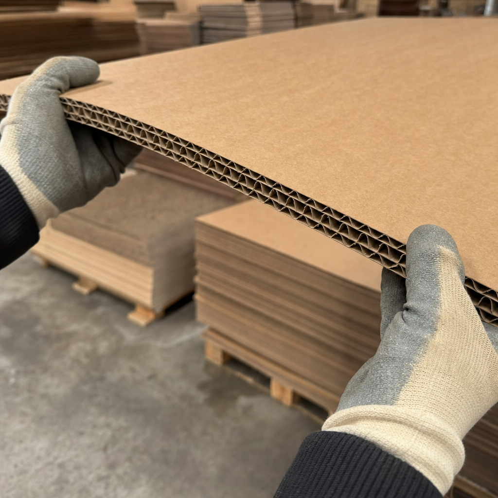 Double Wall Cardboard Sheet 2450mm x 1500mm - 6mm Thick for Packaging