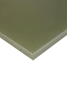 Corner of a pale olive-green phenolic laminate sheet on white, layered fabric edge visible