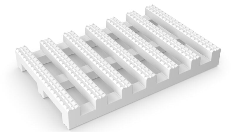 White PVC Roof Walkway Matting installed on a flat industrial roof, providing durable surface protection and a safe, non-slip path for maintenance access over gravel.