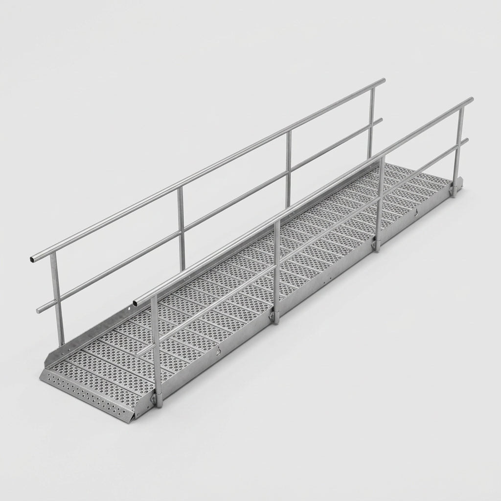 Portable Trench Bridge with Handrails (view 2)