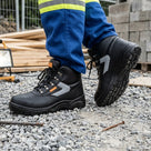 Mid Cut Safety Work Boot with Steel Toe Cap and Reflective Strip