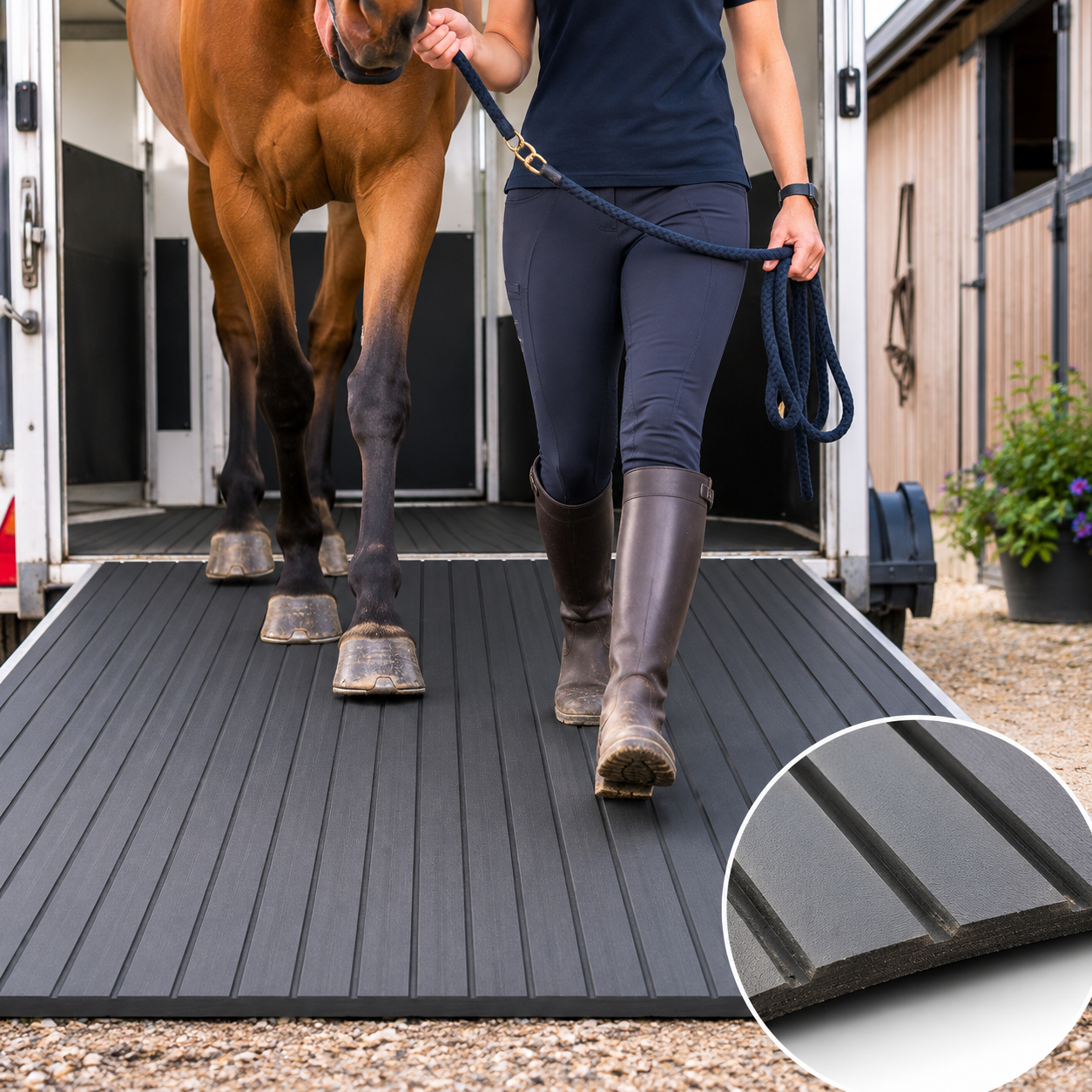Wide Ribbed Rubber Matting 3mm to 6mm thick for Gym flooring & safety matting - Rubber Sheet in use