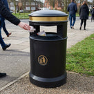 Large Capacity Outdoor Litter Bin with Hooded or Open Top - 90L