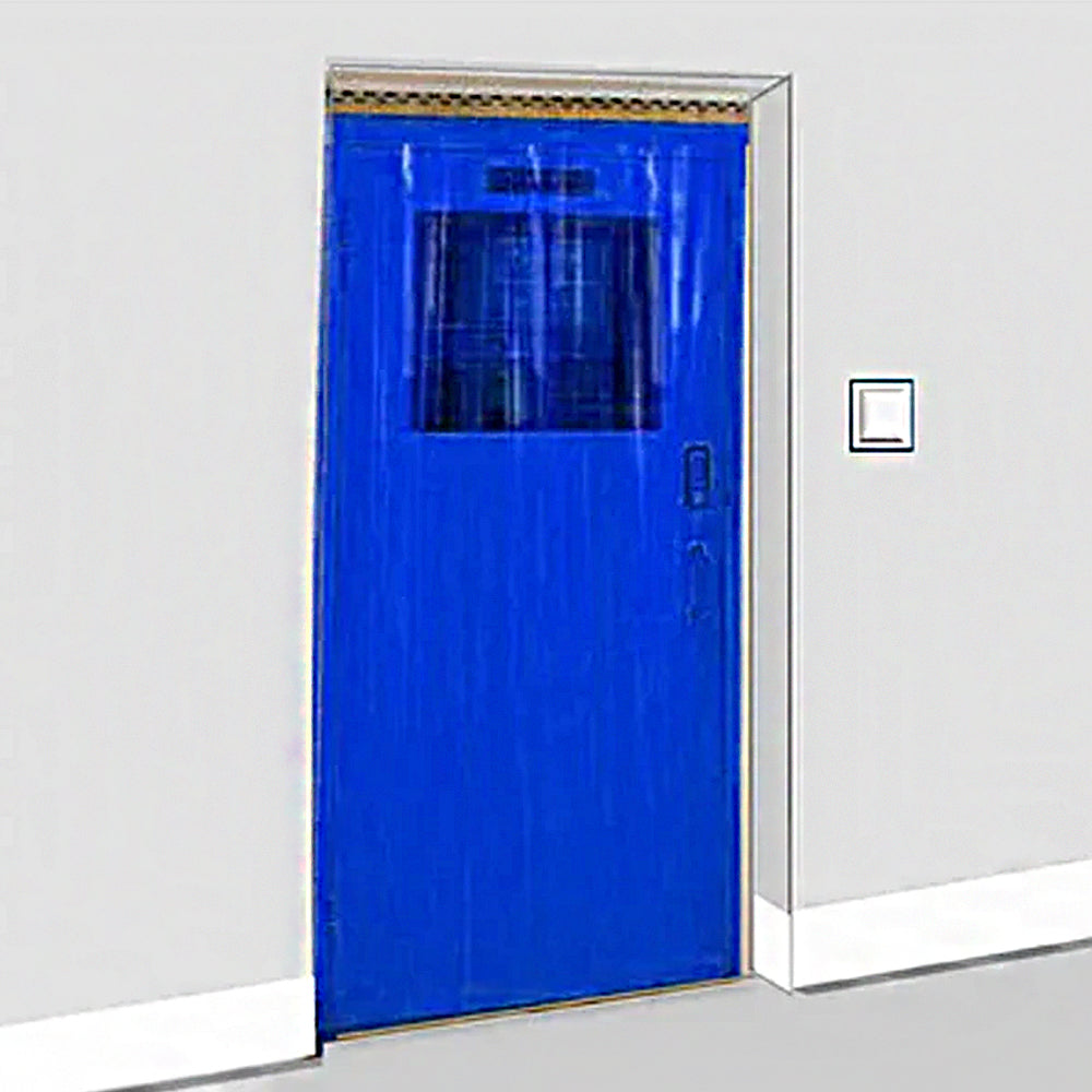 Transparent Blue Coloured Strip Curtains (Hook-on)