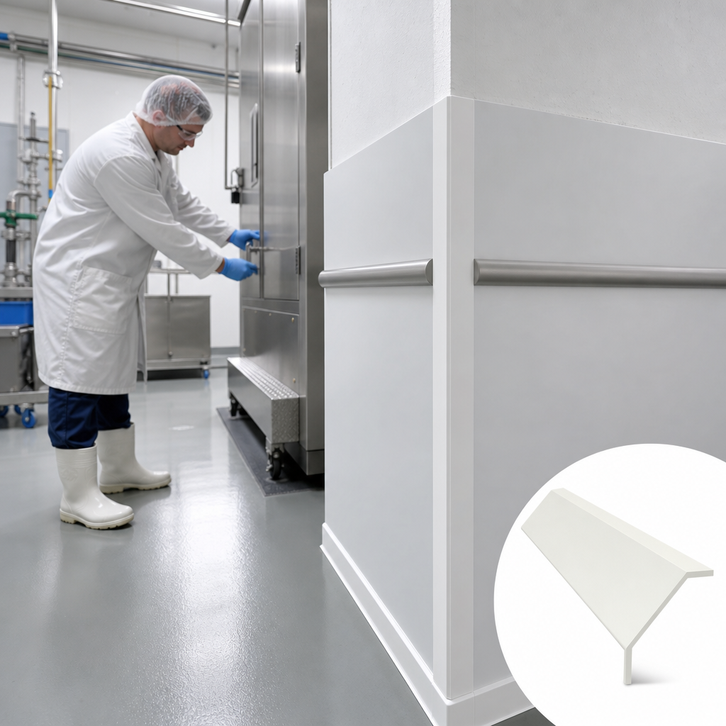 PVC External Angle 2" Satin Brilliant White 2440mm for Wall Cladding - UK Engineering Plastics