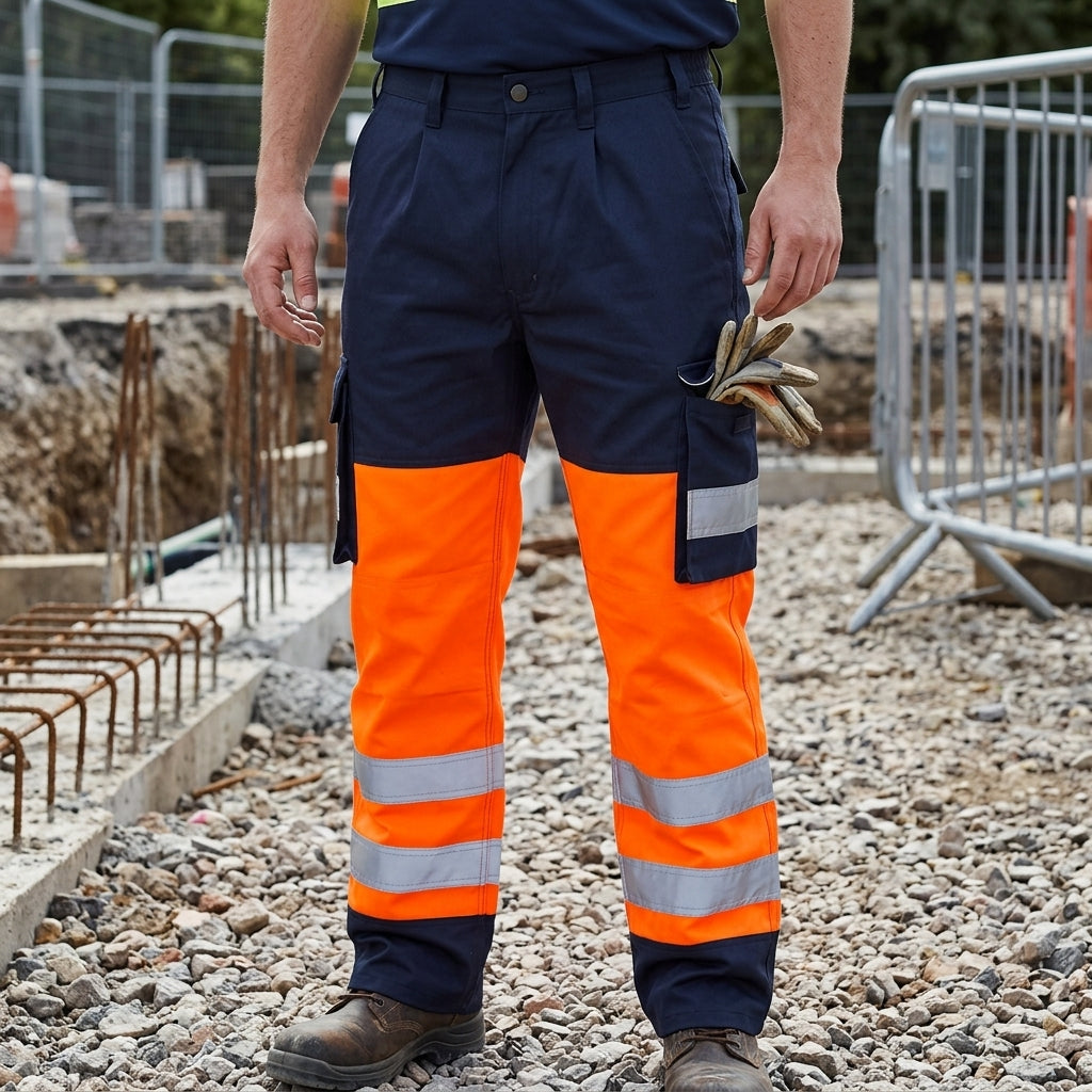 High Visibility Polycotton Cargo Trousers - ISO 20471 Class 1
