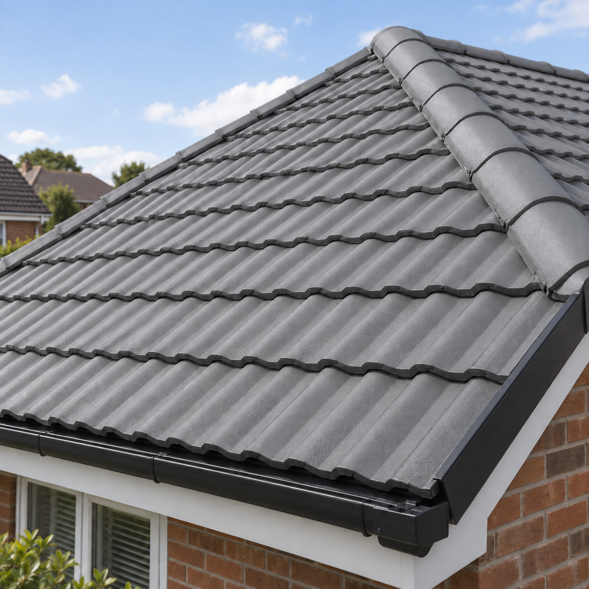 Mid Grey illustrative application: Acrylic Roof Tile Paint – Refresh & Protect Tiled Roofs