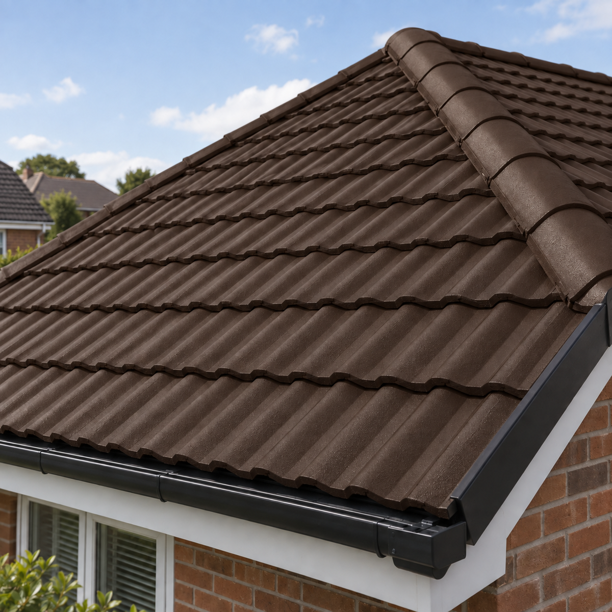 Vandyke Brown illustrative application: Acrylic Roof Tile Paint – Refresh & Protect Tiled Roofs