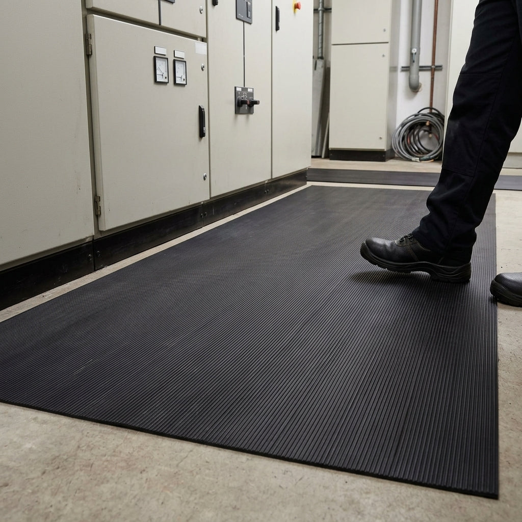 Fine Ribbed Rubber Matting for Surface Protection
