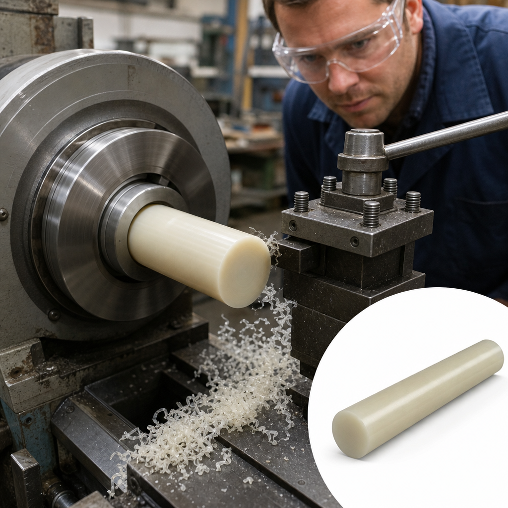 Nylon 6.6 Natural Rod for Engineering Applications 4mm to 70mm diameter - UK Engineering Plastics