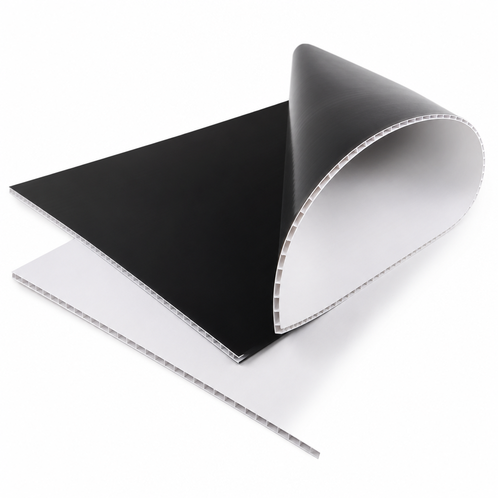 Fluted Polypropylene Black / White Sheet for Window protection & carpet protection - 2.6mm/350gsm - Products Index in use