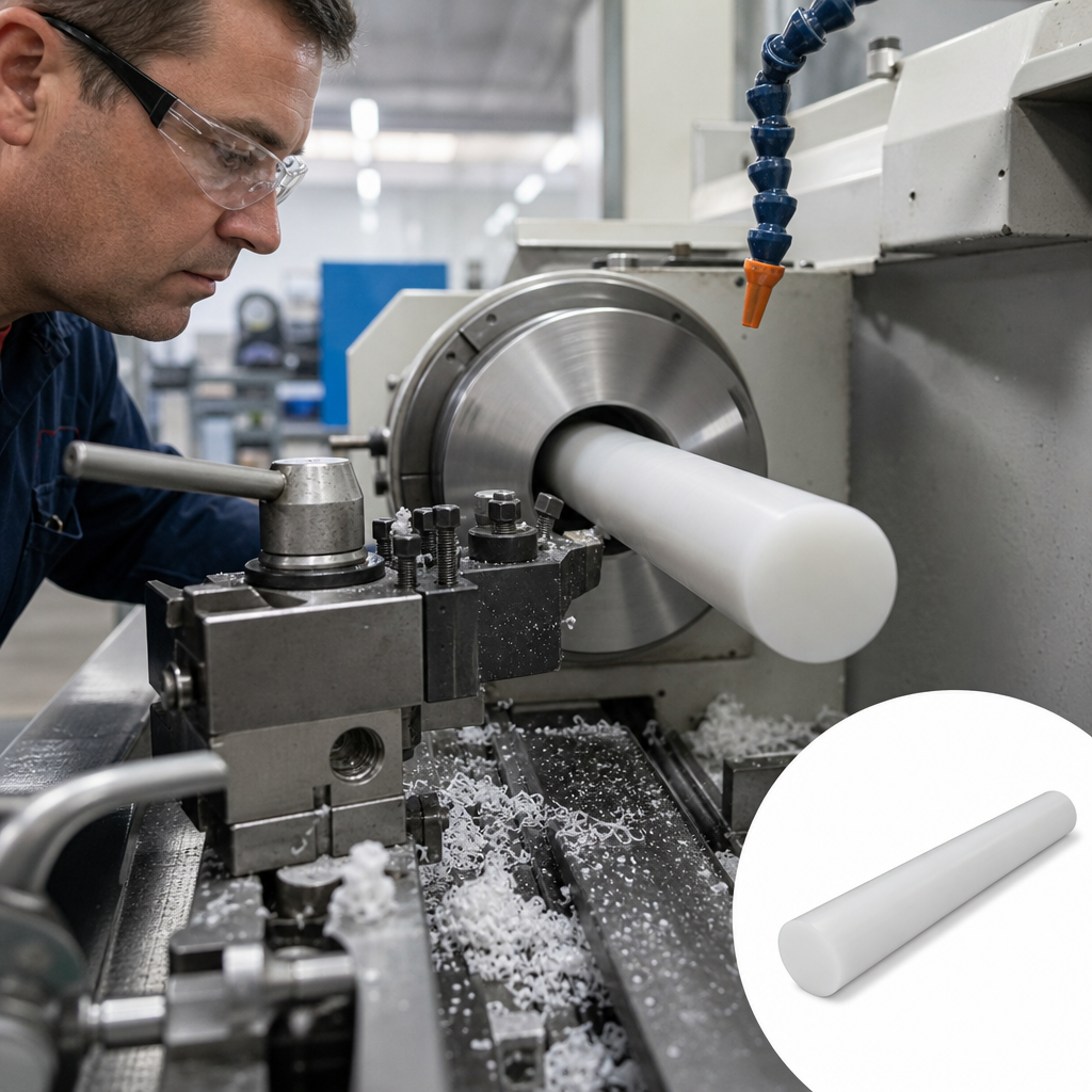 High Density Polyethylene Natural Rod for Food Industry Applications 10mm to 225mm diameter - UK Engineering Plastics