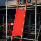 Steel Ladder Guard with Visual Deterrent for Site Safety