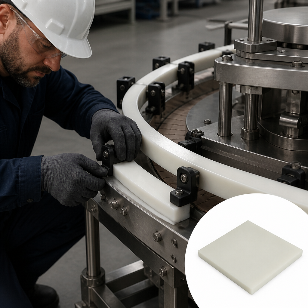 Cast Nylon 6 Natural Sheet for Engineering Applications 16mm to 50mm thick - UK Engineering Plastics