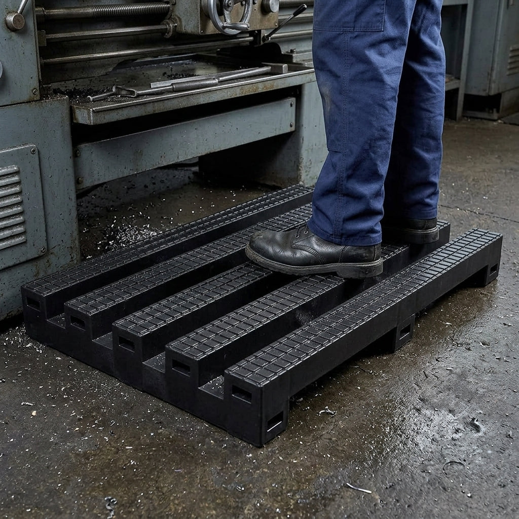 Anti-Slip Open Grid Workplace Matting – 10mm Thick PVC Rolls
