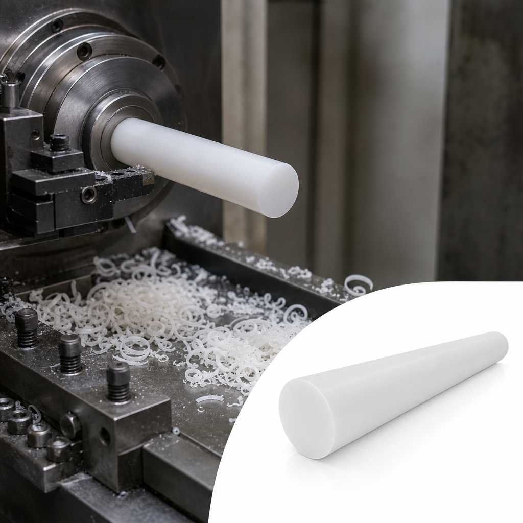 Acetal Natural Rod for Food Applications (Various Sizes) 5mm to 80mm diameter - UK Engineering Plastics