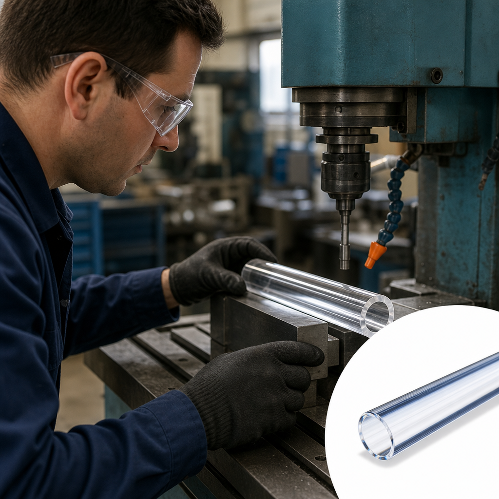 Extruded Clear Acrylic Tube 5mm to 7mm dia for Signage & protective barriers - UK Engineering Plastics