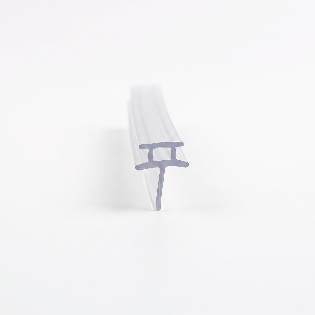 Clear seal length upright on white, twin T-ribs across a tapered body above a short drop blade