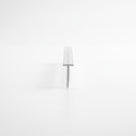 Clear seal offcut standing on white, tapered cone head above a thin spike blade