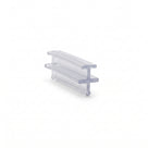 Clear seal offcut on white, an I-shaped section with a crossbar at each end of a central web