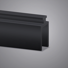 Side view of the black BIF035 bifold shower seal showing the full length of the 14mm tall profile