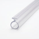 Clear seal end-on on white: a flat T-head above a hollow round bubble section
