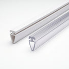 Studio shot of a white and a clear seal length side by side on white, each a 5mm T-head above a hollow tapered body