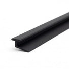 Long black seal extrusion on white, T-rib on top with a flat blade angling off one side
