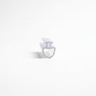 Clear seal cut piece end-on on white, T-cap above a deep hollow bowl-shaped body