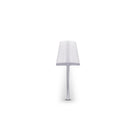 Clear seal offcut end-on on white: a tapered T-head cap above a straight flat blade