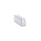 Clear frame seal offcut on white, U-shaped channel with fine serrations on the inner walls