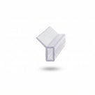 Small clear push-in seal offcut on white, angled blade above a hollow foot with ribbed side barbs