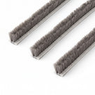 Cut lengths of shower door brush seal - 5mm woven carrier strip with dense 6mm grey bristle pile