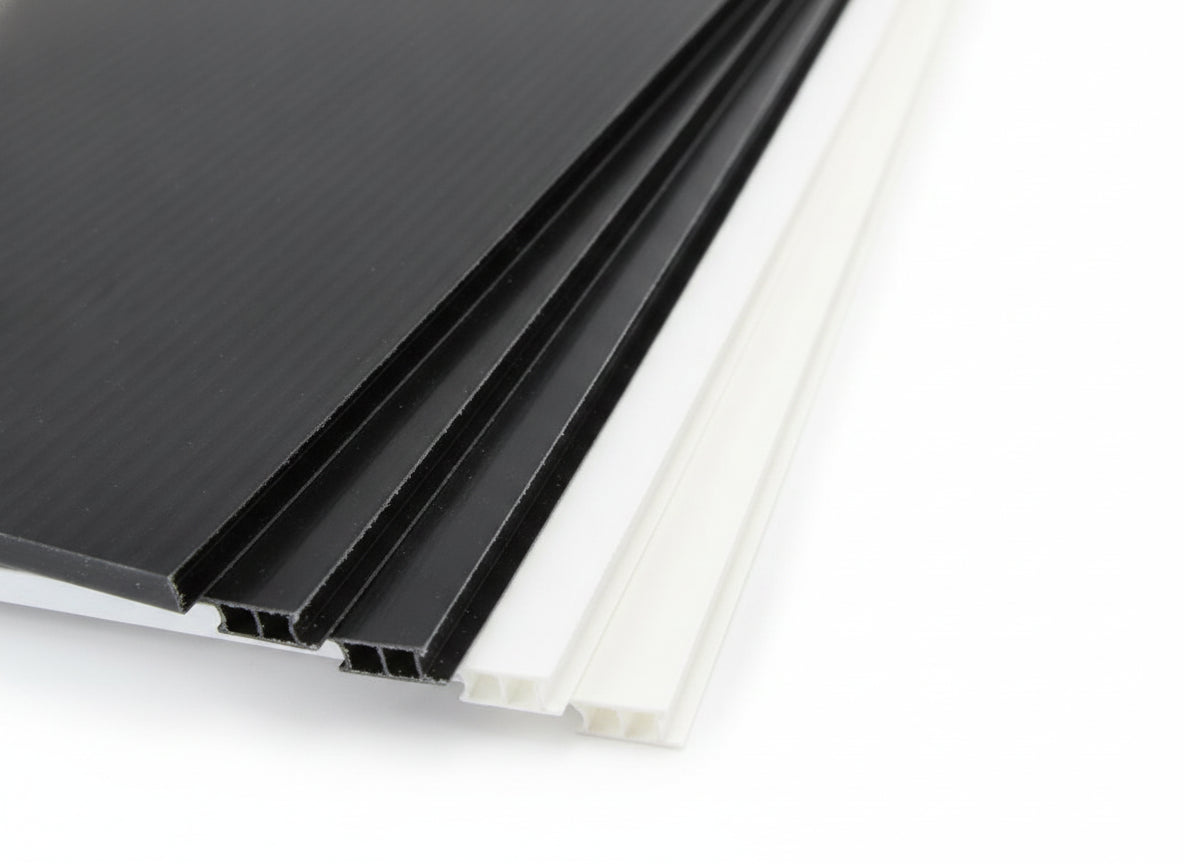 3.5mm corrugated polypropylene sheet black and white fluted plastic board twin-wall structure