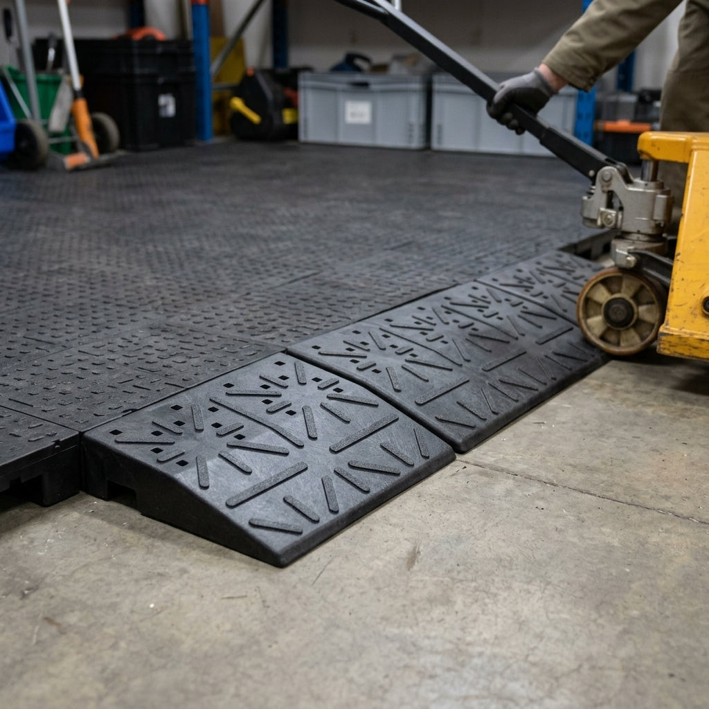 Recycled Plastic Ramp Pair for Modular Flooring Systems
