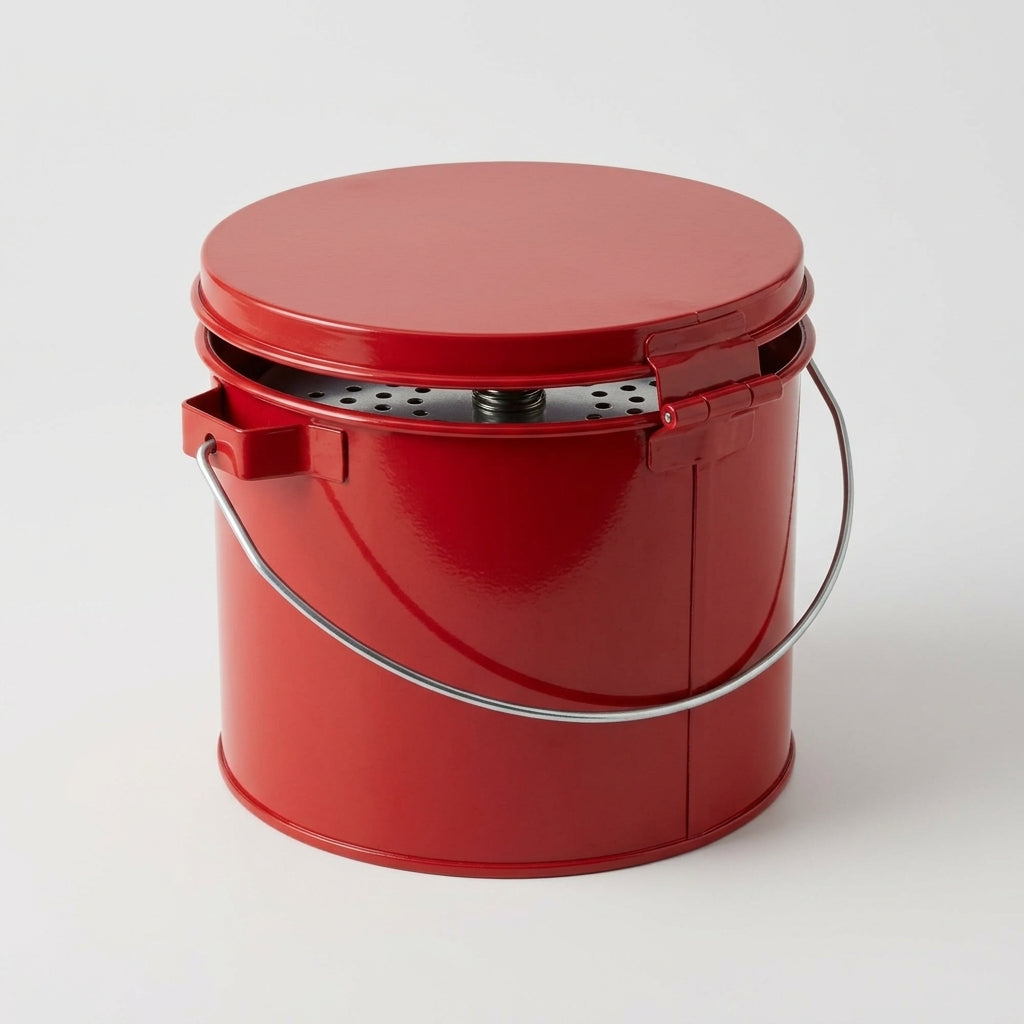 Steel Swab Pail with Hinged Cover and 191mm Dasher Plate (view 2)